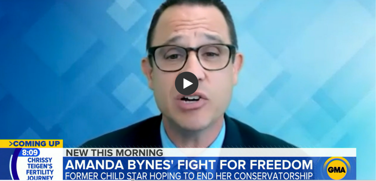 David Glass appeared on Good Morning America to talk about Amanda Bynes’ expected victory in terminating her Conservatorship